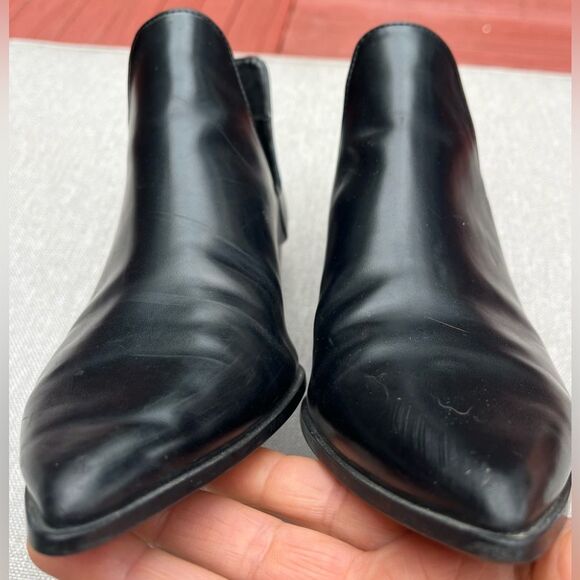 Zara Trafaluc black booties, pointy nose, deep side, cuts, great condition, 7.5 - Picture 5 of 9